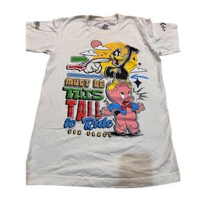 Six Flags Looney Tunes T-Shirt Daffy Duck Porky Pig Graphic Unisex S